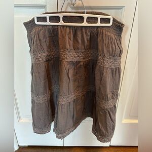 Garnet Hill Women’s Gauze Skirt - Size XL - Gray